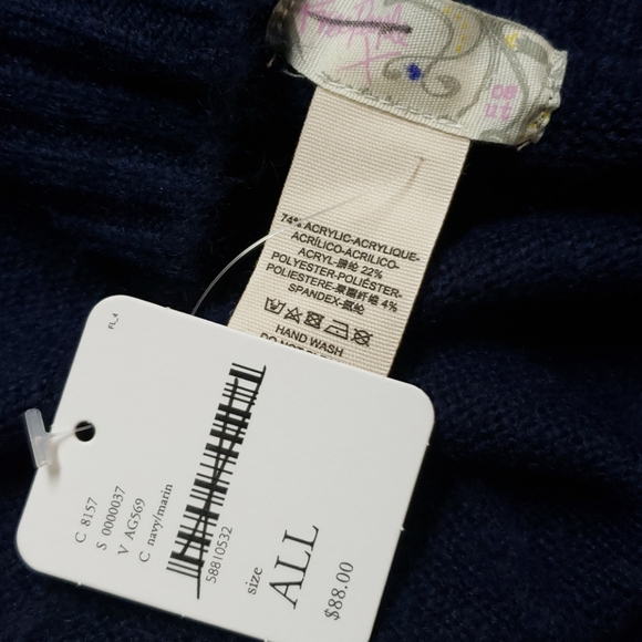 💯%Free people Harbour Stripe Cable Poncho - Picture 12 of 12